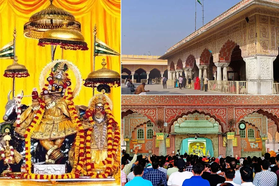 Devotees gathered for Aarti at Govind Dev Ji Temple in Jaipur City Palace