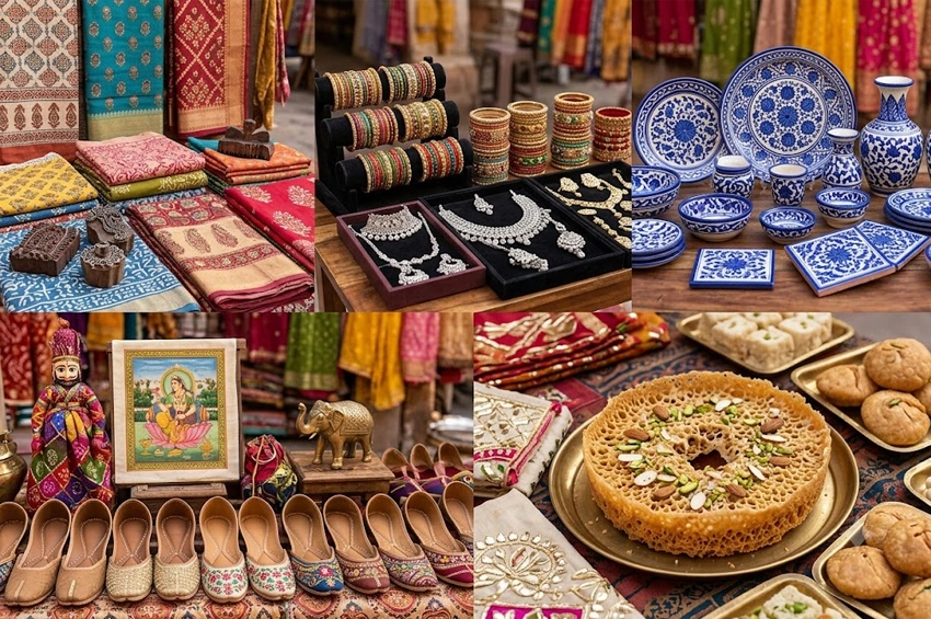 What to buy in Jaipur shopping guide with jewellery block print textiles blue pottery lac bangles and Jaipur markets