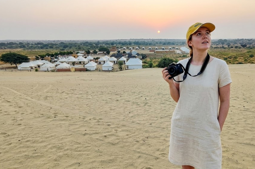 Khuri Sand Dunes during a private day trip from Jaisalmer