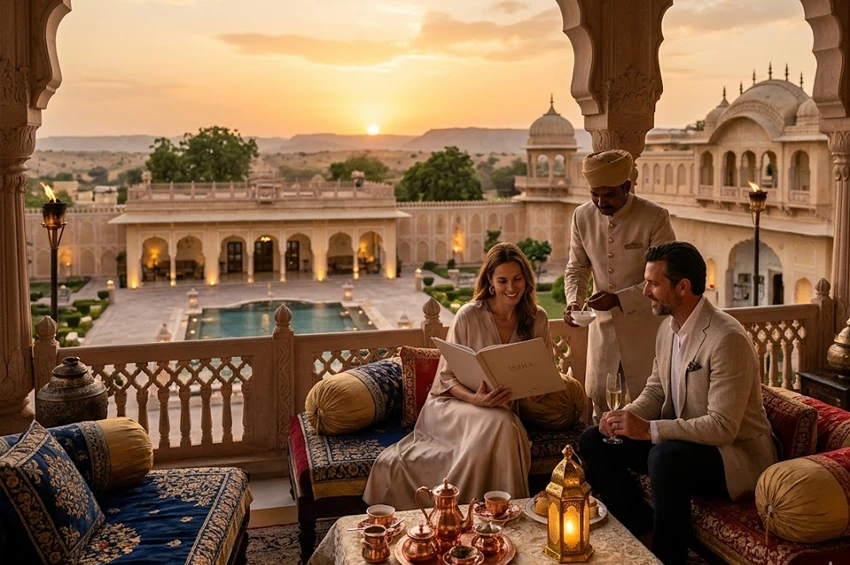 Luxury India private tour international travelers Rajasthan palace Taj Mahal tiger safari