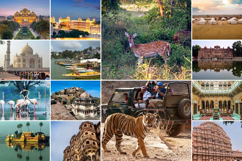 Delhi - Agra - Bharatpur - Ranthambore - Kota - Udaipur - Mount Abu - Kumbhalgarh - Jodhpur - Jaisalmer - Gajner - Mandawa - Jaipur - Delhi