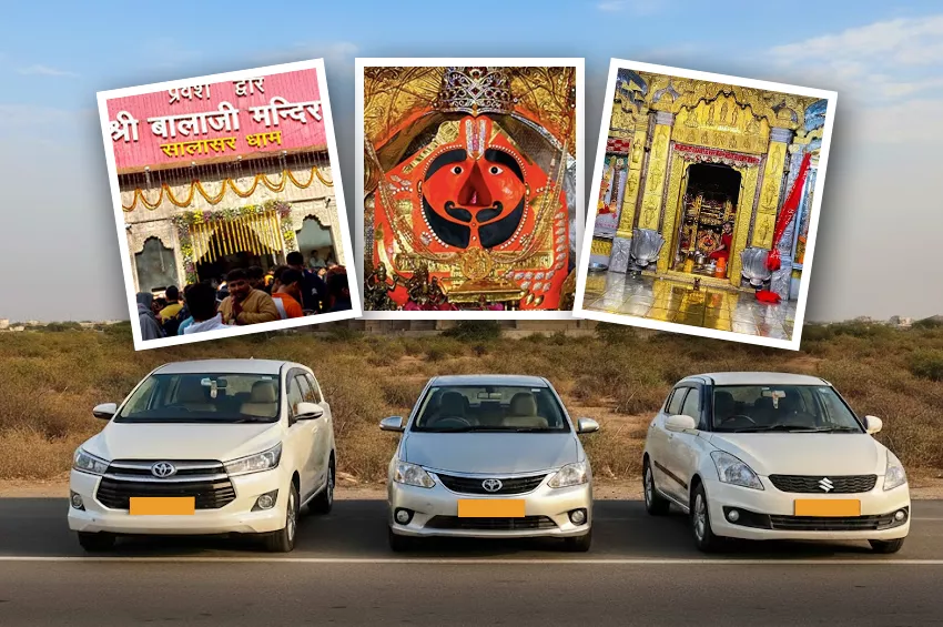 Jaipur to Salasar Balaji taxi road trip Salasar Hanuman Temple Rajasthan